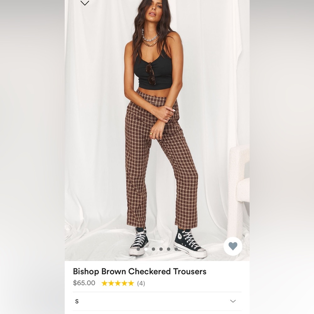 Brown Checkered Pants